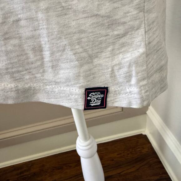 SuperDry Womens Short Sleeve Gray Heathered T-shirt Gloss Tropical G10323SU Sz 8 - Picture 5 of 7